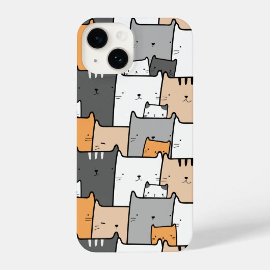 Coque Pour iPhone 14 Aquarelle Graphique Chats Kittens Art animal (Verso)