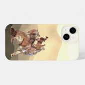 Coque Pour iPhone 14 Aquarelle Howling Coyotes Faune Animal Art (Verso Horizontal)
