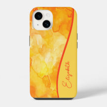 Aquarelle jaune-orange personnalisée