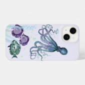 Coque Pour iPhone 14 Aquarelle Poisson de poulpe sous-marin (Verso Horizontal)