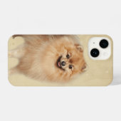 Coque Pour iPhone 14 Aquarelle Poméranie Animaux de compagnie Art (Verso Horizontal)