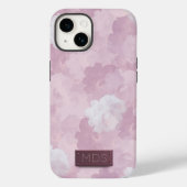 Coque Pour iPhone 14 Aquarelle romantique rose pâle Monogramme floral (Back)