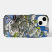 Coque Pour iPhone 14 arbre à fleurs de cerisier blanc (Verso Horizontal)