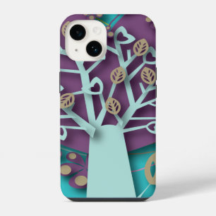 Coque Pour iPhone 14 Arbre aux fleurs en forme de cœurs, Amour et Roman