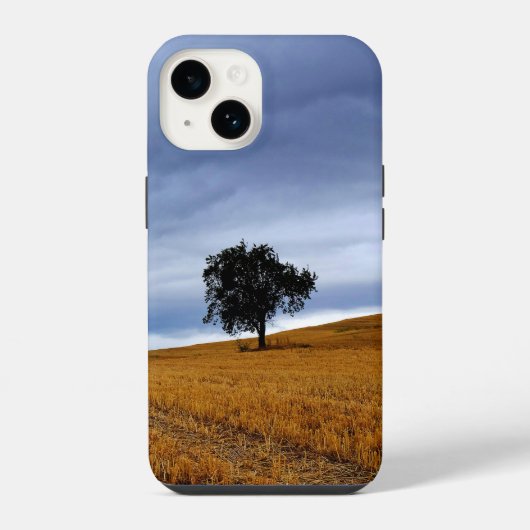 Coque Pour iPhone 14 Arbre dans un champ de blé (Verso)