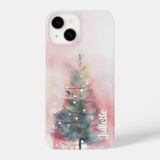 Coque Pour iPhone 14 Arbre de Noël artistique personnalisé boîte téléph