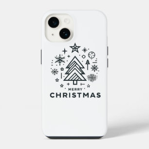 Coque Pour iPhone 14 Arbre de Noël minimaliste Joyeux design de Noël