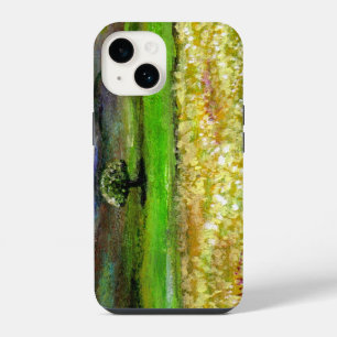 COQUE POUR iPhone 14 ARBRE SOLITAIRE DANS LE CHAMP DE FLEURS JAUNES, TO