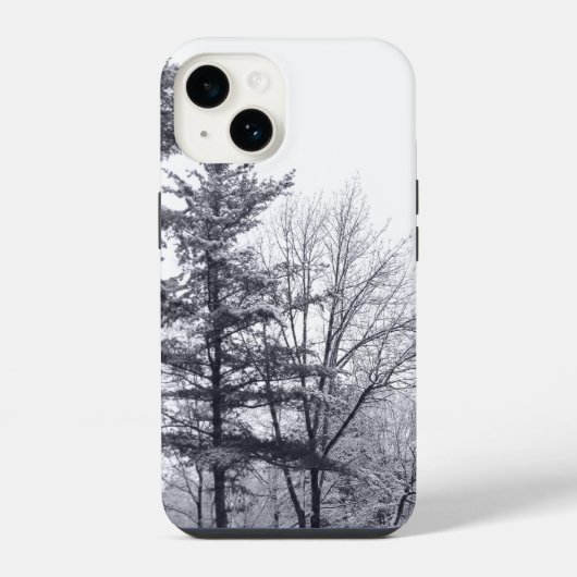 Coque Pour iPhone 14 Arbres enneigés : Vertical (Verso)