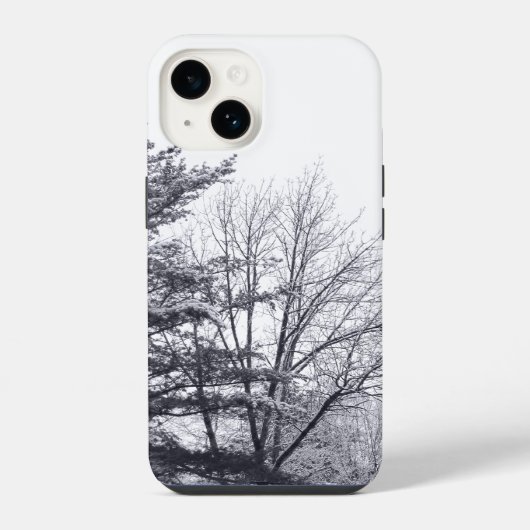Coque Pour iPhone 14 Arbres enneigés : Vertical (Verso)