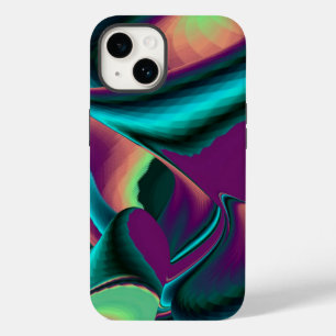 Coque Pour iPhone 14 Arc-en-ciel métallique Abstrait futuriste