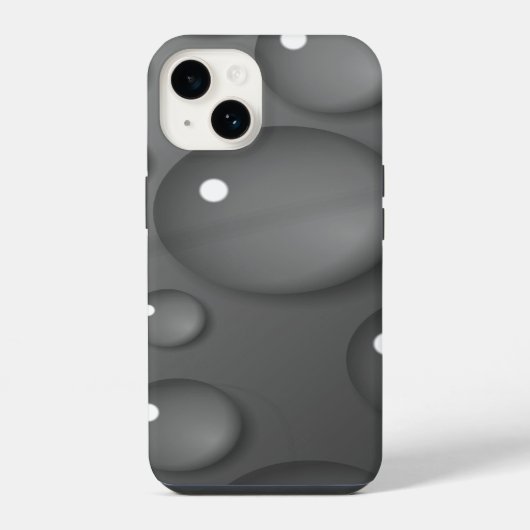 Coque Pour iPhone 14 Arrière - plan Gray Raindrop (Verso)