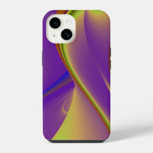 Coque Pour iPhone 14 Art Abstrait Arc-en-ciel 3D Jaune Violet