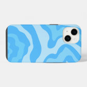 Coque Pour iPhone 14 art abstrait bleu (Verso Horizontal)
