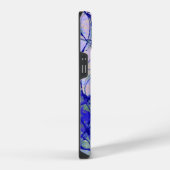 Coque Pour iPhone 14 Art abstrait bleu Monogramme Cool (Côté droit)