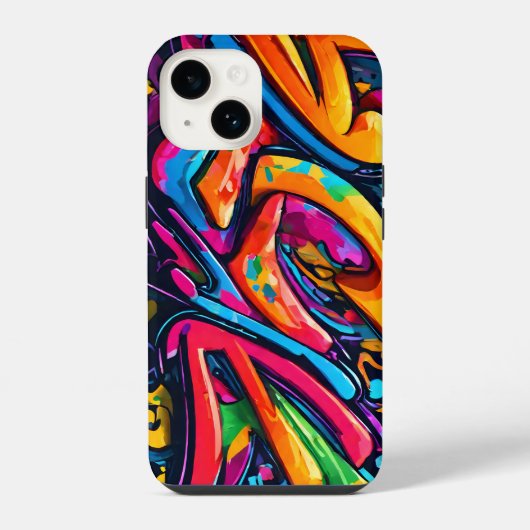 Coque Pour iPhone 14 Art abstrait de style graffiti (Verso)
