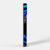 Coque Pour iPhone 14 Art abstrait de vague de dauphin bleu (Côté droit)