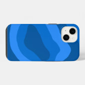 Coque Pour iPhone 14 art abstrait nuances de bleu (Verso Horizontal)