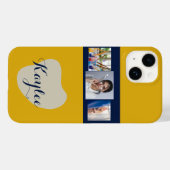 Coque Pour iPhone 14 Art Collage Script Monogramme coque iphone (Verso (horizontal))