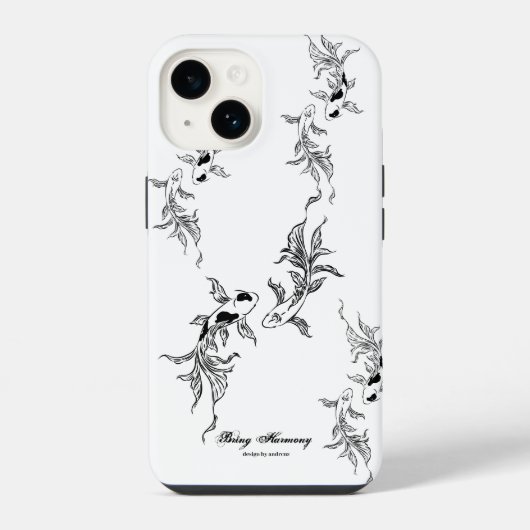 Coque Pour iPhone 14 Art de carpe koï Sérénité (Verso)
