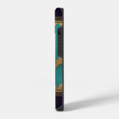 Coque Pour iPhone 14 Art Déco En Bleu Et Or (Côté gauche)
