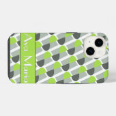 Coque Pour iPhone 14 Art déco moderne d'inspiration vert clair nom (Verso Horizontal)