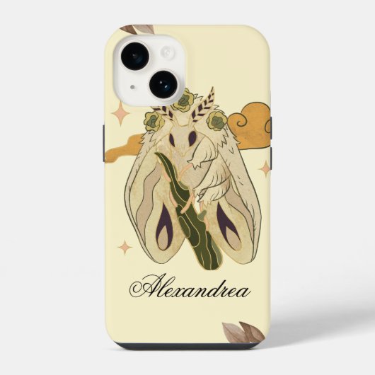 Coque Pour iPhone 14 Art Graphique Fae, Moth Mystique (Verso)