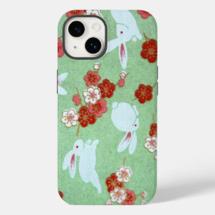 Coque Pour iPhone 14 Art japonais - Sakuras et lapins iPhone 14 Coque
