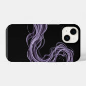 Coque Pour iPhone 14 Art mural abstrait violet de fumée - Ethéré (Verso Horizontal)