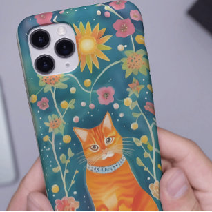 Coque Pour iPhone 14 Art populaire Whimsical Tabby Cat