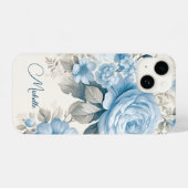 Coque Pour iPhone 14 Artiste Personnalisé Lumière Pastel Roses Bleus (Verso Horizontal)