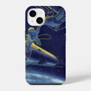 Coque Pour iPhone 14 Astronautes de la science-fiction vintage dans l'e