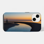 Coque Pour iPhone 14 Aube du phare de North Chicago (Verso Horizontal)