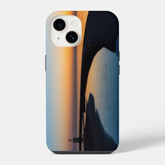 Coque Pour iPhone 14 Aube du phare de North Chicago (Verso)