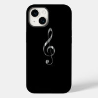 Avant Garde, clef de Sol argent sur fond noir ~