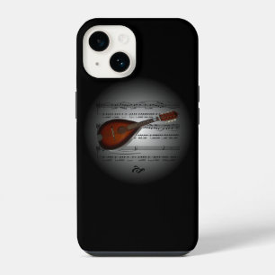 Coque Pour iPhone 14 Avant Garde, Mandoline 01 sur Globe avec Partition