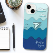 Coque Pour iPhone 14 Avion en papier | L'aventure commence