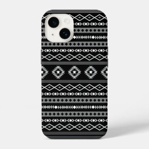 Coque Pour iPhone 14 Aztec blanc gris noir Motifs mélangés Motif