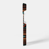 Coque Pour iPhone 14 Aztec Rusts Turquoise Noir Motifs mélangés Motif (Côté gauche)
