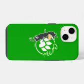 Coque Pour iPhone 14 Badge Chat Noir (Verso Horizontal)