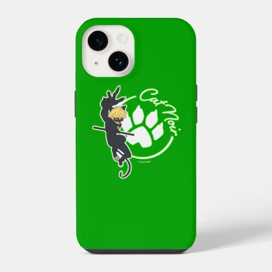 Coque Pour iPhone 14 Badge Chat Noir (Verso)