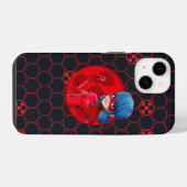 Coque Pour iPhone 14 Badge rouge Ladybug (Verso Horizontal)