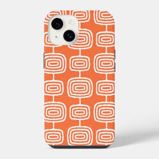 Coque Pour iPhone 14 Bagues Atomiques Abstrait de Style Milieu de Siècl (Verso)