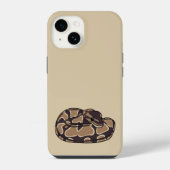 Coque Pour iPhone 14 Ball Python Snake, Brown et Tan illustré (Verso)