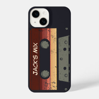 Coque Pour iPhone 14 Bande de cassette rétro -80s Vintage Nom personnal
