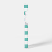 Coque Pour iPhone 14 Bande marine turquoise bleue et blanche nom person (Côté gauche)