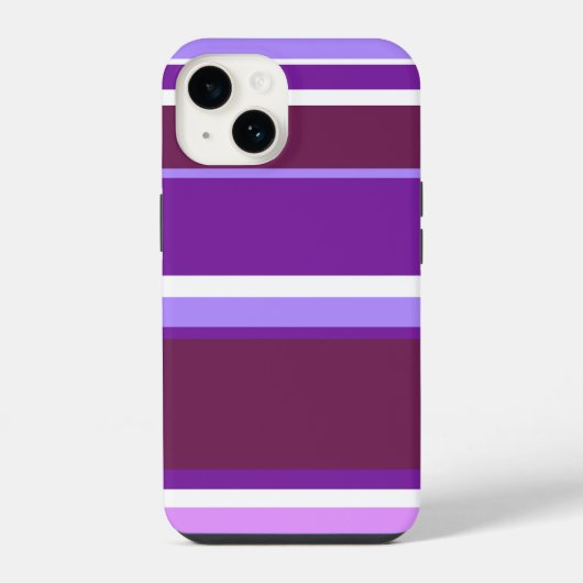 Coque Pour iPhone 14 Bandes de nuances de violet (Verso)