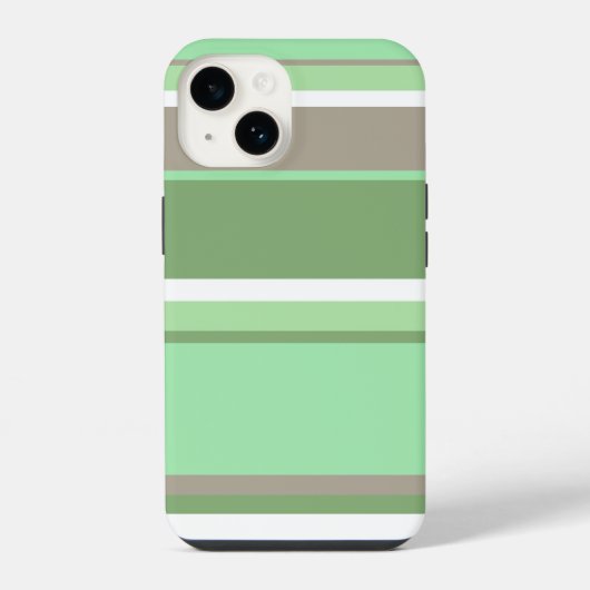 Coque Pour iPhone 14 Bandes vert pâle (Verso)