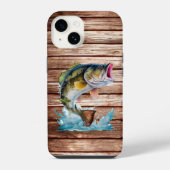 Coque Pour iPhone 14 Bar Bass Sautant Parti à la Pêche (Verso)