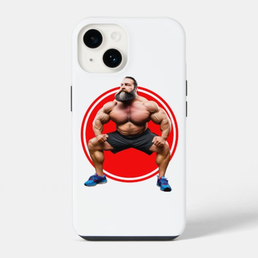 Coque Pour iPhone 14 Barbu Musclé (Verso)